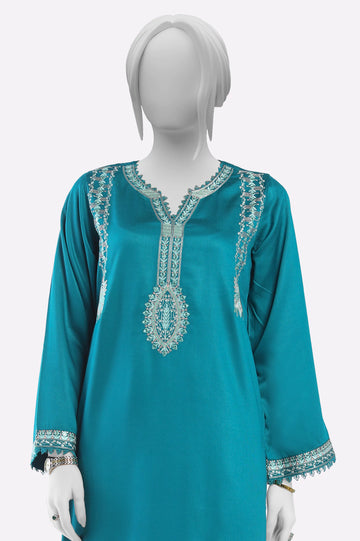 Green Embroidered Kurti From Sohaye By Diners