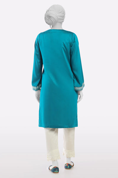 Green Embroidered Kurti From Sohaye By Diners