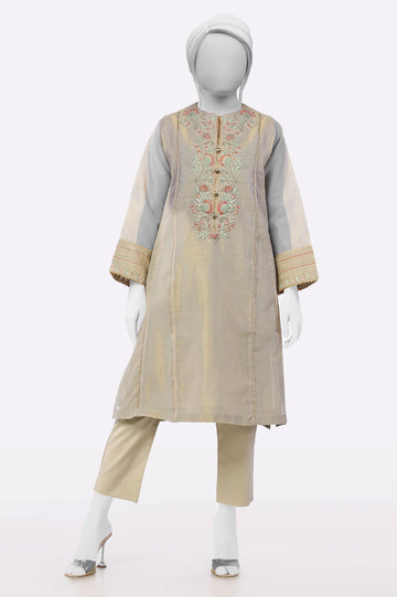 Thunder Grey Embroidered Kurti From Sohaye By Diners