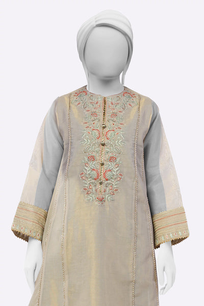 Thunder Grey Embroidered Kurti From Sohaye By Diners