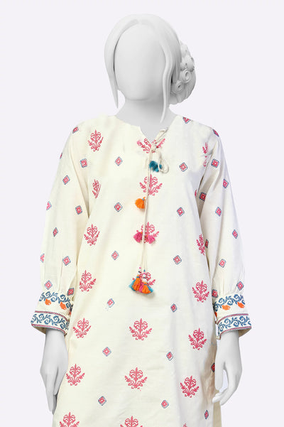 White Embroidered Kurti From Sohaye By Diners