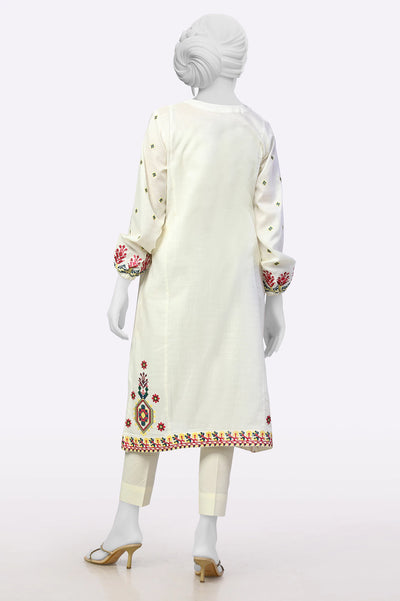 White Embroidered Kurti From Sohaye By Diners