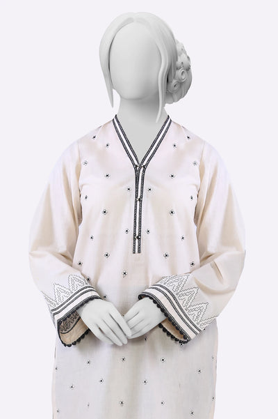 Beige Embroidered Kurti From Sohaye By Diners