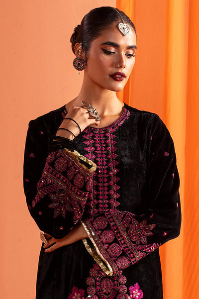 Black Embroidered Kurti From Sohaye By Diners