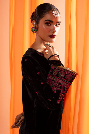 Black Embroidered Kurti From Sohaye By Diners