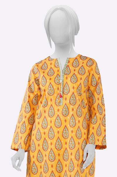 Orange Printed Kurti From Sohaye By Diners