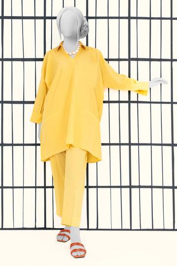 Yellow Stylised Kurti From Sohaye By Diners