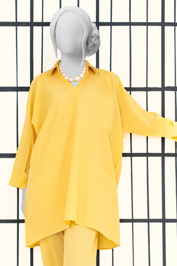 Yellow Stylised Kurti From Sohaye By Diners