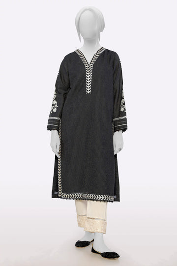 Black Embroidered Kurti From Sohaye By Diners