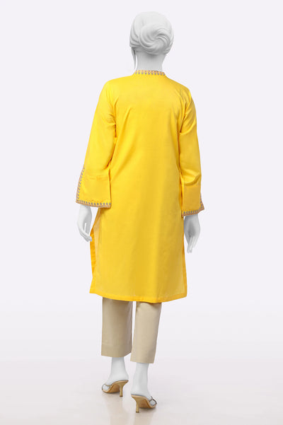 Yellow Embroidered Kurti From Sohaye By Diners