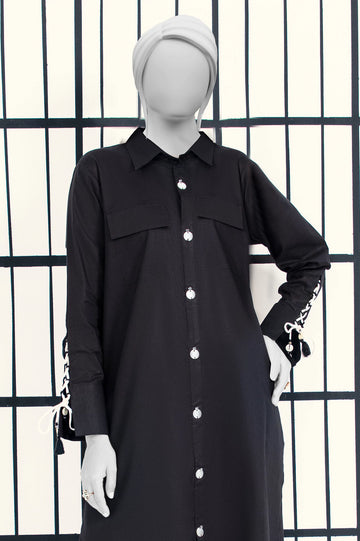 Black Stylised Kurti From Sohaye By Diners