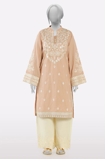 Coffee Embroidered Kurti From Sohaye By Diners