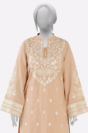 Coffee Embroidered Kurti From Sohaye By Diners