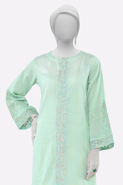 Sea Green Embroidered Kurti From Sohaye By Diners