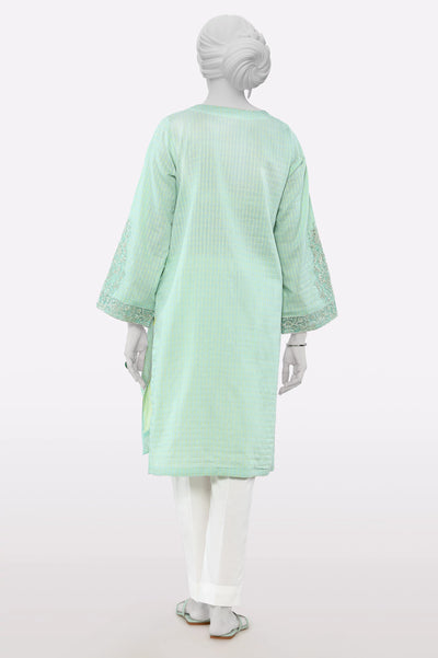 Sea Green Embroidered Kurti From Sohaye By Diners