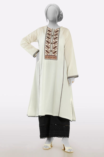 White Embroidered Kurti From Sohaye By Diners