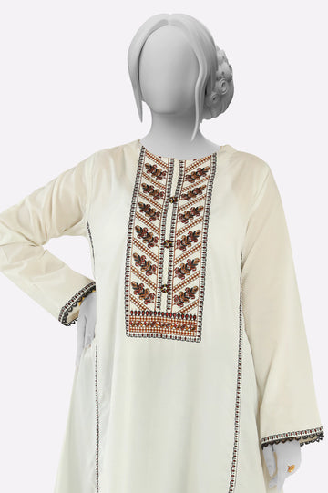 White Embroidered Kurti From Sohaye By Diners