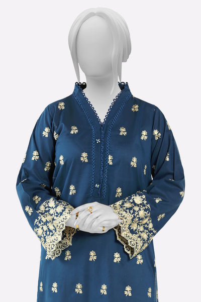 Blue Embroidered Kurti From Sohaye By Diners