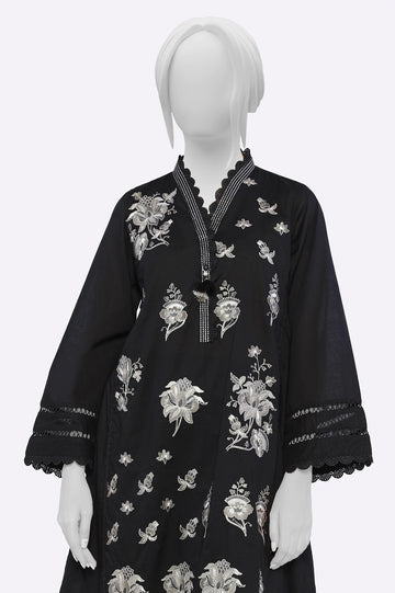 Black Embroidered Kurti From Sohaye By Diners