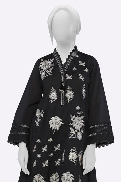 Black Embroidered Kurti From Sohaye By Diners