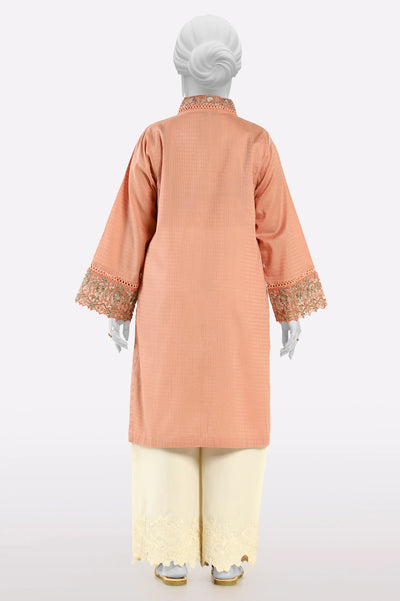 Peach Embroidered Kurti From Sohaye By Diners