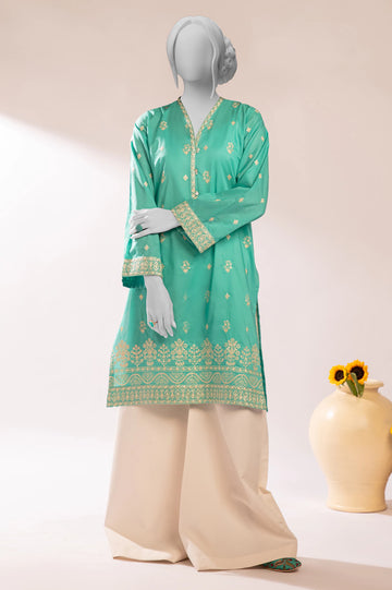 Sea Green Embroidered Kurti From Sohaye By Diners