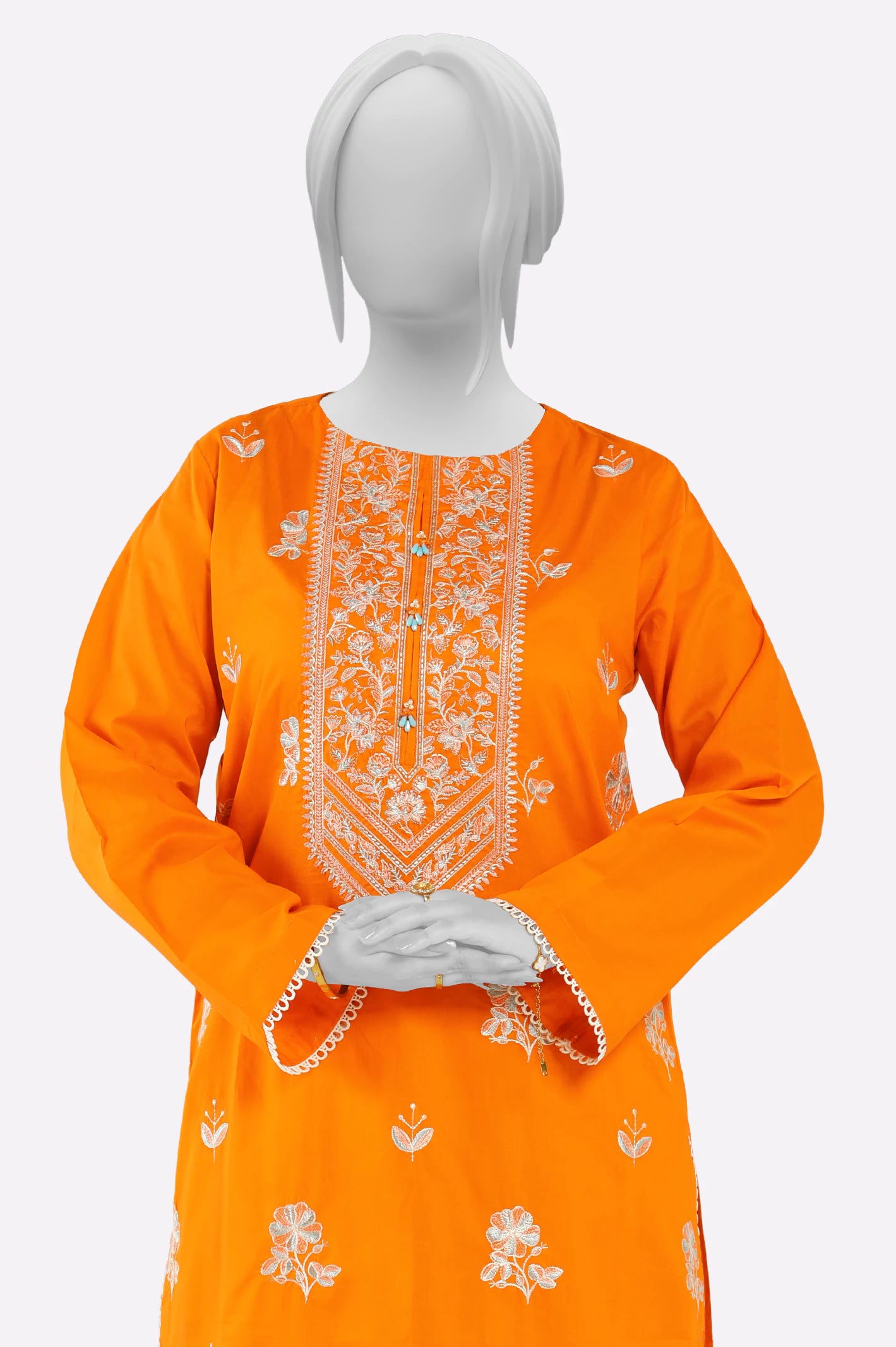 Orange Embroidered Kurti From Sohaye By Diners