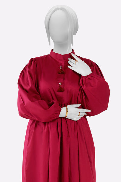 Maroon Stylised Maxi Dress From Sohaye By Diners