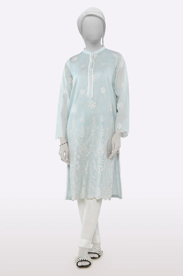 Light Grey Embroidered Kurti From Sohaye By Diners