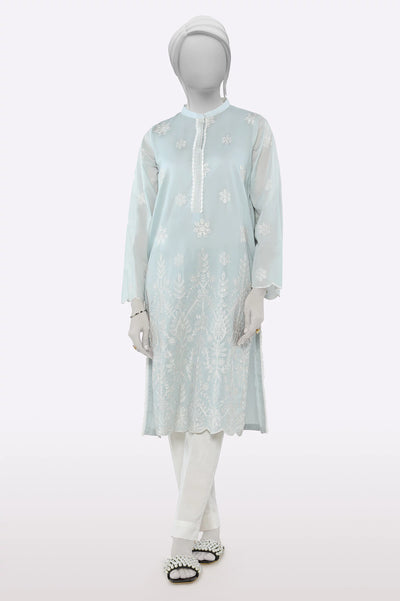 Light Grey Embroidered Kurti From Sohaye By Diners