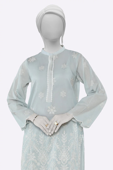 Light Grey Embroidered Kurti From Sohaye By Diners