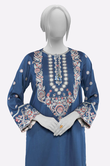 Blue Embroidered Kurti From Sohaye By Diners