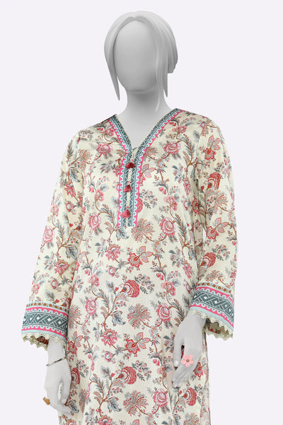 Cream Printed Kurti From Sohaye By Diners