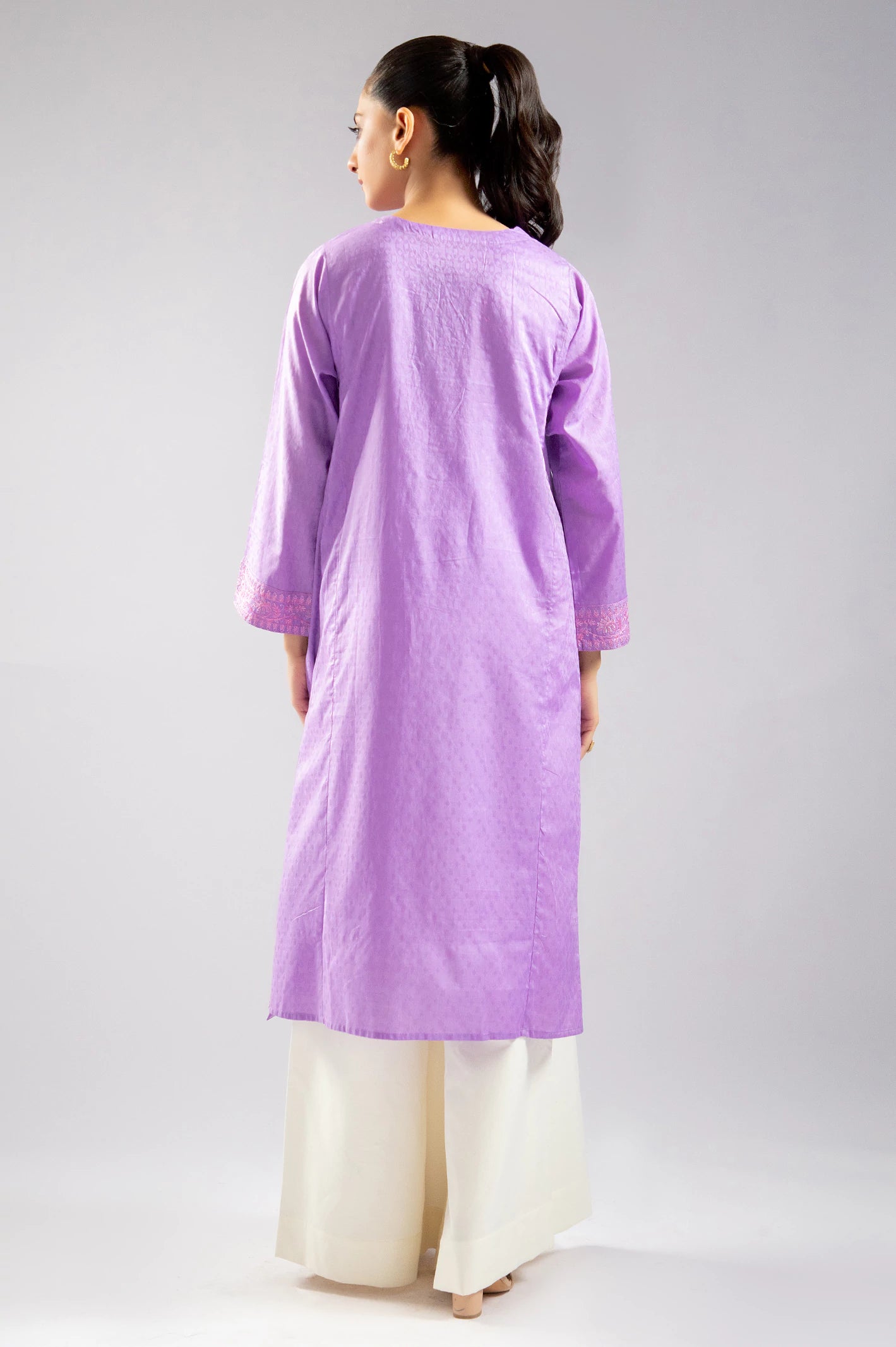 Lilac Embroidered Kurti From Sohaye By Diners