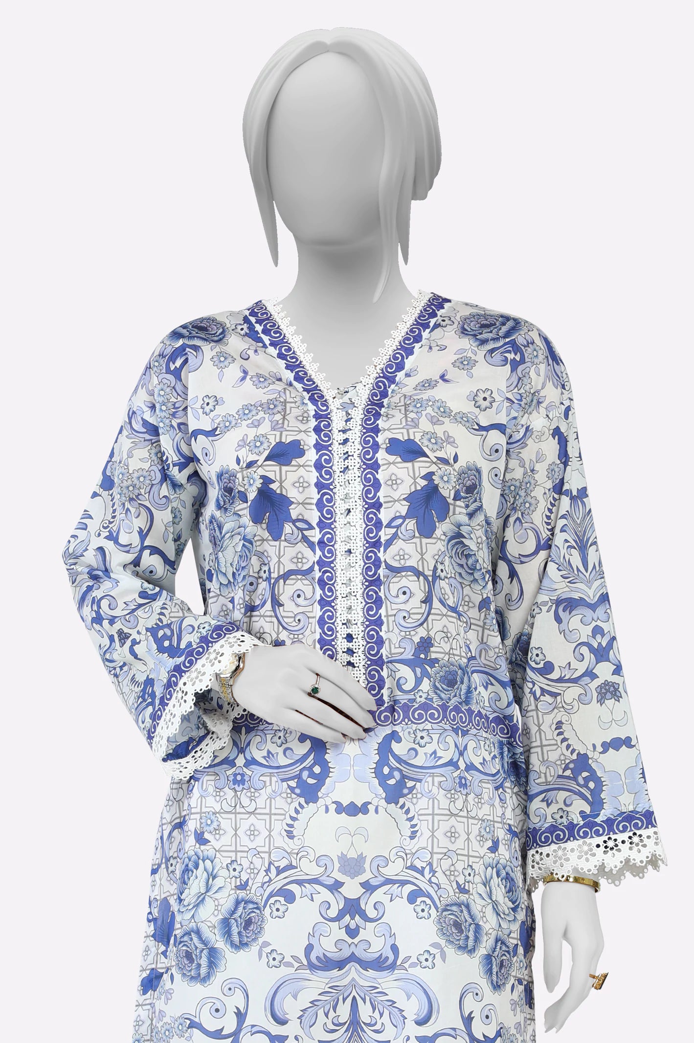 White Printed Kurti From Sohaye By Diners