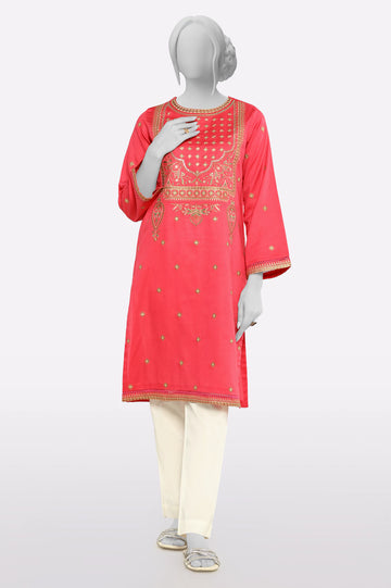 Dark Pink Embroidered Kurti From Sohaye By Diners