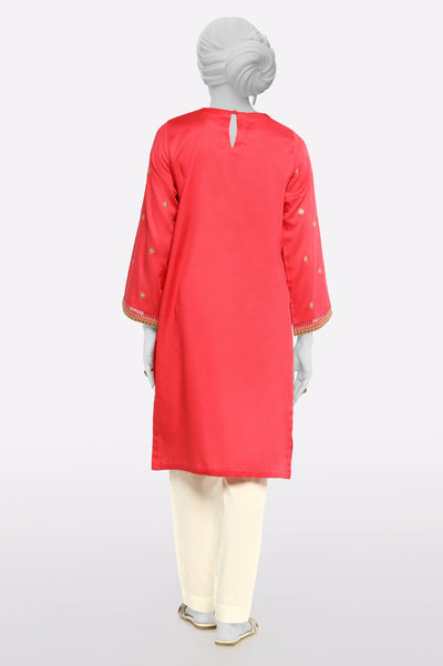 Dark Pink Embroidered Kurti From Sohaye By Diners