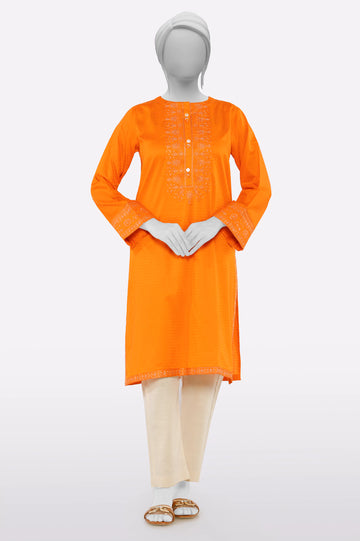 Orange Embroidered Kurti From Sohaye By Diners