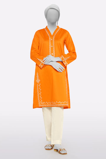Orange Embroidered Kurti From Sohaye By Diners