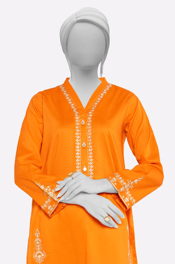 Orange Embroidered Kurti From Sohaye By Diners