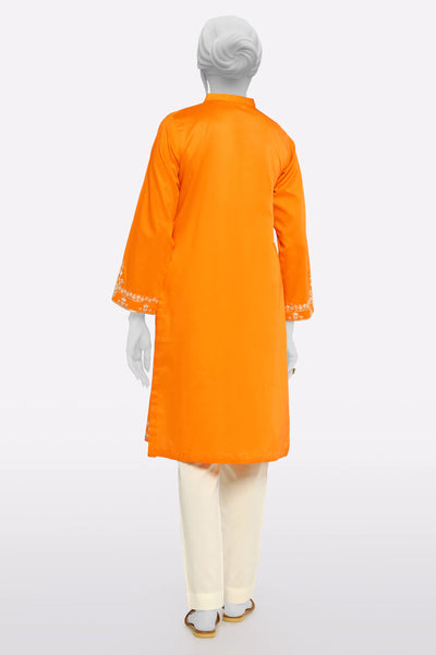 Orange Embroidered Kurti From Sohaye By Diners