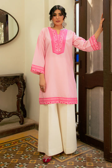 Pink Embroidered Kurti