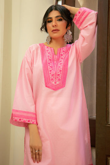 Pink Embroidered Kurti