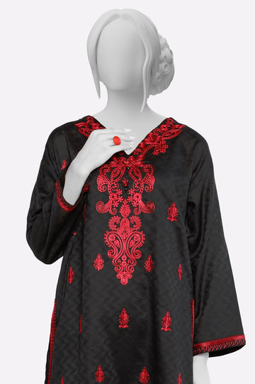 Black Embroidered Kurti From Sohaye By Diners