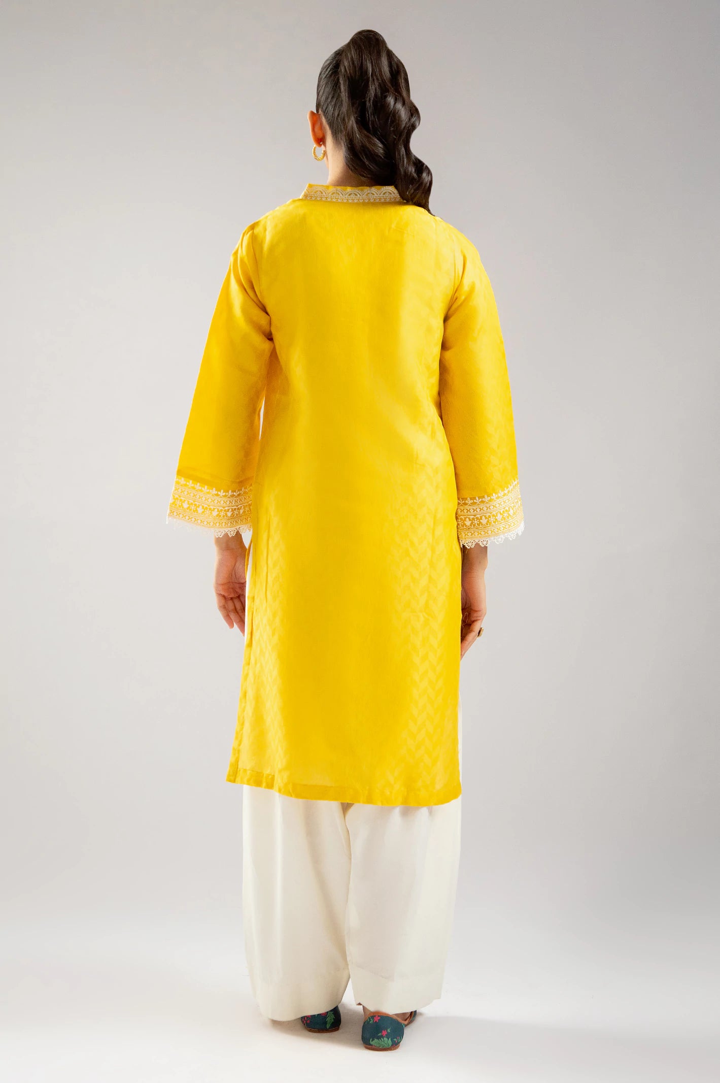 Yellow Embroidered Kurti From Sohaye By Diners