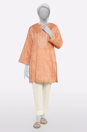 Peach Embroidered Kurti From Sohaye By Diners