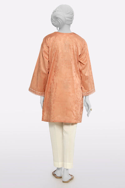 Peach Embroidered Kurti From Sohaye By Diners