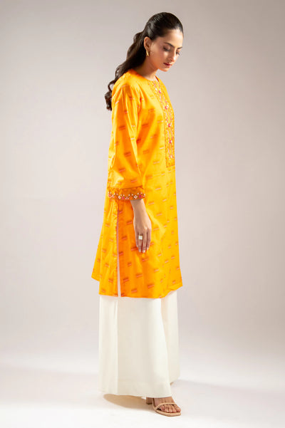 Orange Embroidered Kurti From Sohaye By Diners