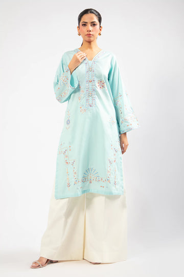 Sky Blue Embroidered Kurti
