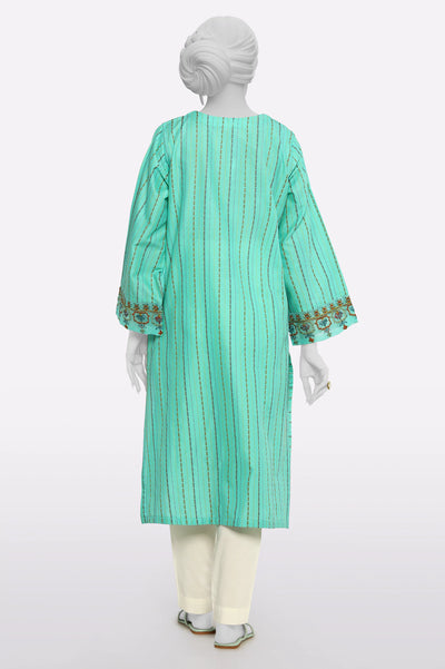 Sea Green Embroidered Kurti From Sohaye By Diners